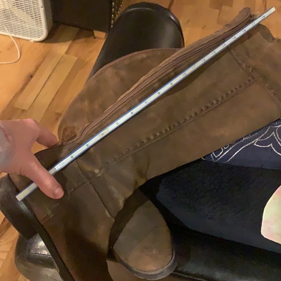 Adrianne Vittadini dark brown distressed suede boot - Picture 11 of 13